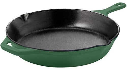 Utopia Kitchen Cast Iron Frying Pan 10.25 Inch, Cast Iron Chefs Pan, Pre Seasoned Skillet, Safe Grill Cookware for Indoor & Outdoor Use, Green