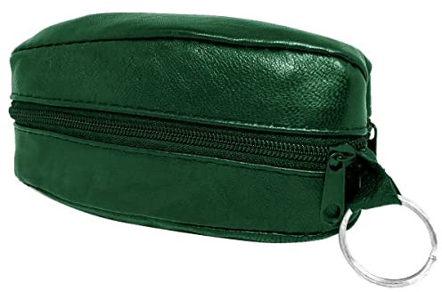 Charmoni - Porte Monnaie - Portefeuille - Multi Poches - en Cuir véritable - pour Homme (Vert fôret)