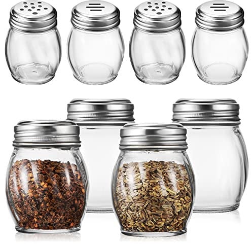 Alipis 10pcs Two Lid Types Glass Spice Jars for Seasoning for Kitchen Outdoor Cooking Camping and Barbecues