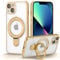 ZCDAYE Magnetic Case for iPhone 15 with Invisible Stand, [Compatible with MagSafe] [Full Lens Protection] Plating Kicktsand Clear TPU Case Cover for iPhone 15 (6.1 inch), Gold