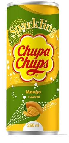 Chupa Chups Sparkling 4 o 8 Lattine da 250 ml guto Mango (8)