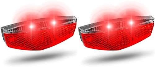 BÜCHEL Fahrrad Rücklicht LED StVZO zugelassen Gepäckträger Tivoli, Fahrradrücklicht für Dynamo Betrieb oder E-Bike, Fahrradlicht hinten, Schwarz, Einheitsgröße (Packung mit 2)