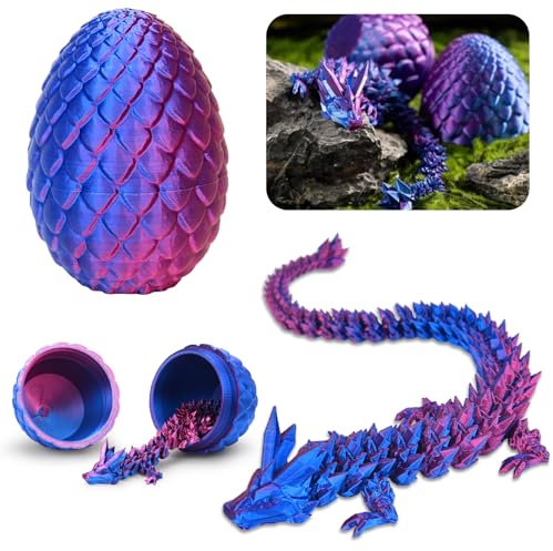 xinrongda Dracheneier mit Drache 3D Gedruckter Drache Spielzeug, Ostern Überraschungs Drachenei Figuren, Kristall Drache, Ostern Geschenke Kinder, Drachen Ornament für Autos, Büros, Häuser