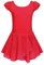 trudge Kinder Ballettkleidung Mädchen Ballettkleid Kurzarm Balletttrikot Ballettanzug Tanzkleid Tanzbody aus Baumwolle mit Chiffon Rock Tütü Rot 140