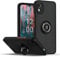 PIXFAB For Nokia C12 Case, Shockproof Magnetic Frosted Cover with 360° Rotatable Ring Kickstand, Protective Armour Phone Case Compatible with Nokia C12 - Black