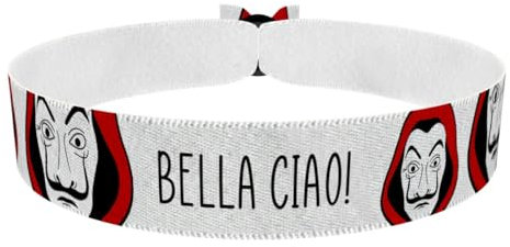 Bella Ciao weiß Stoffarmband - Handgemachtes Unisex Armband für Damen und Herren - Wasserfest, verstellbar und minimalistisch - Perfekt als Geschenk für jeden Anlass - Festival Accessoire