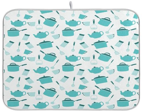 Utensiles-1123161 Drying Dish mat Kitchen Counter Gadgets countertop pad Heat Resistant mar 16 x 18