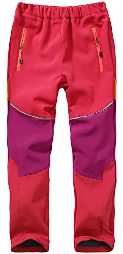Jogwits Pantaloni Softshell Bambini Impermeabili Termici Foderati Invernali | Pantaloni Trekking Bambino, Sci Escursionismo Cargo Ragazzo Ragazza Neve Inverno Outdoor