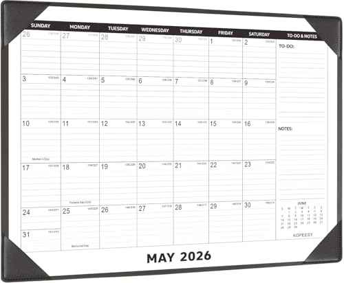 Desk Calendar 2026-2028 with Protective Mat 22 x 17