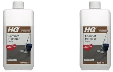 HG Laminat, Vinyl und PVC Reiniger Glanz – ein frisch duftender Laminat Glanzreiniger für alle Arten von Laminat-, Vinyl- und PVC-Böden, 1L (Packung mit 2)