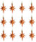 Colcolo 12 Stück Weihnachtsstern-Ornamente, Weihnachtsdekorationen, galvanisierte Feiertags-Party-Dekorationen, Heimdekoration für, Bronzefarben