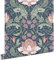 ESTAhome Tapete Blumenmuster im Jugendstil Blau, Grün und Terrakottarosa 50 x 900 cm