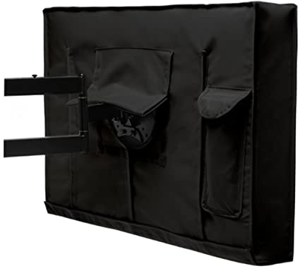 Veemoon Outdoor Tv Cover Dustproof Black for Led Lcd Includes Microfiber Cloth for Cleaning Oxford Material for Year Use