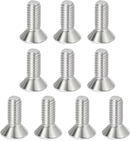 PATIKIL 5/16-18 x 7/8 Viti a Testa Svasata Piatta, 10Pz Bulloni a Testa Piana Guida Esagonale Viti per Macchine Acciaio Inossidabile 304 18-8 Filettatura Completa Grado 6.8