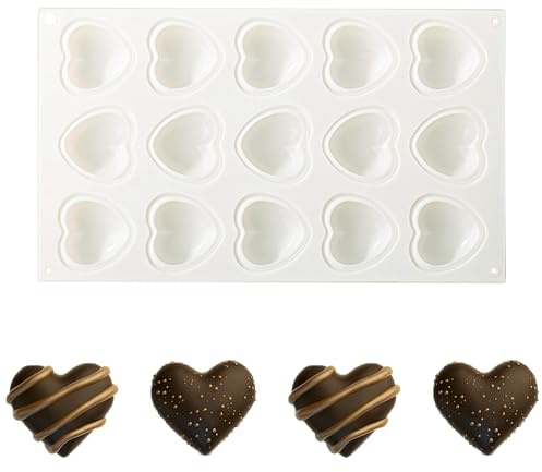 duoyif Schokoladenform Silikon Herz Silikonform Ø 5cm Herzform Backform | Pralinenform Herz, Muffinform, Gießform, Silikonform Backen Zur Herstellung Von Herzförmige Schokolade Mousse Karamell Gelee