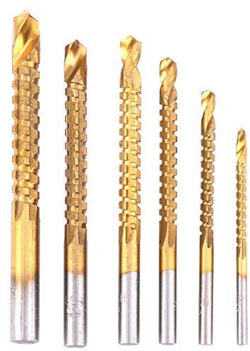 Drill Saw Bit Set, 6pcs 3-8mm Drill Saw Bits Serrated Side Cutting Drill Bit Woodworking Tools for Wood Dry Wall Plastic Hole Tool