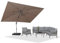 PURPLE LEAF Parasol Déporté 3 x 4 m Rectangulaire, Toit à Rotatif 360°, Protection UPF 50+, Parasol De Jardin Extérieur avec Poteau Champagne Suspendu en Aluminium, Pour Piscine, Terrasse, Taupe