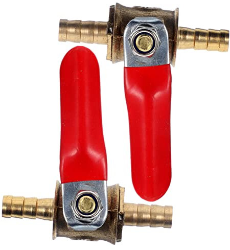 Kupfer Kugelhahn 2 Stück 6mm mit 180° Hebel für Schlauchanschluss