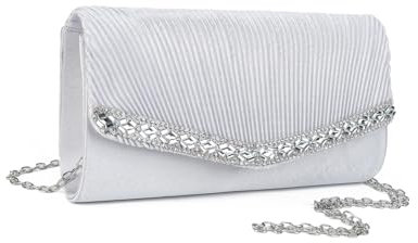 Gladdon Clutch Damen, Glitzer Abendtasche,Glänzende Elegante Envelope Tasche,Strassstein Cross Body Umhängetasche für Hochzeit Party Bankett Feiertage,Geschenk