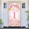 PartyYaa Cartel decorativo para el primer cumpleaños, cubierta de puerta de feliz primer cumpleaños, pancarta de fiesta de oro rosa extra grande para cabina de fotos, póster para interiores y