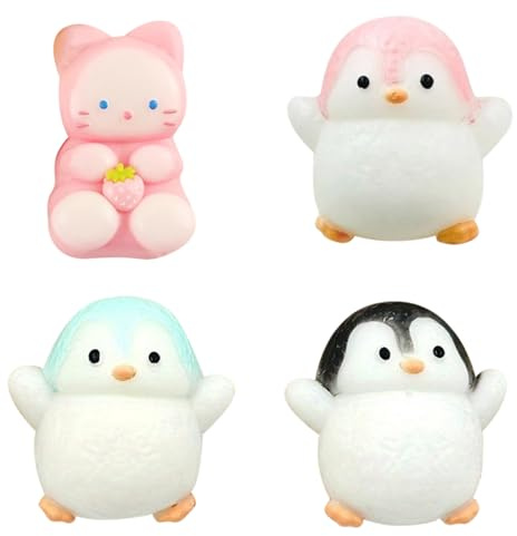 JSTHHTT 4 Piezas Taba Squishy, Soft Mochi Squishy Toys, Niedlich Squeeze Squishies Antistress Fidget Spielzeug FüR Kinder Erwachsene, Niedliche Stressabbau-Squeeze-Spielzeuge, Regalo Para NiñOs Y NiñA