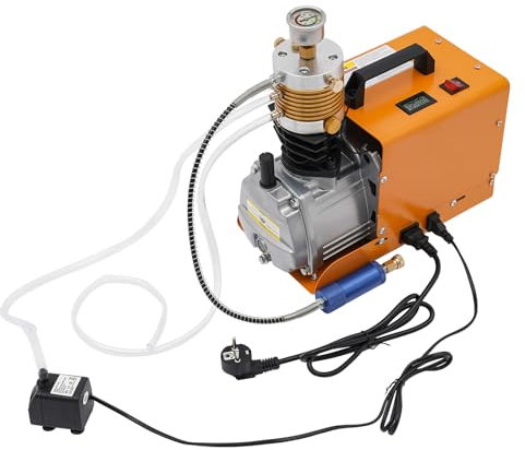 Compressore 300 Bar, 1800 W 2800 RPM 26.4 Gal/min, pompe ad aria ad alta pressione con manometro, foro di osservazione dell'olio e schermo di visualizzazione della temperatura, per utensili pneumatici