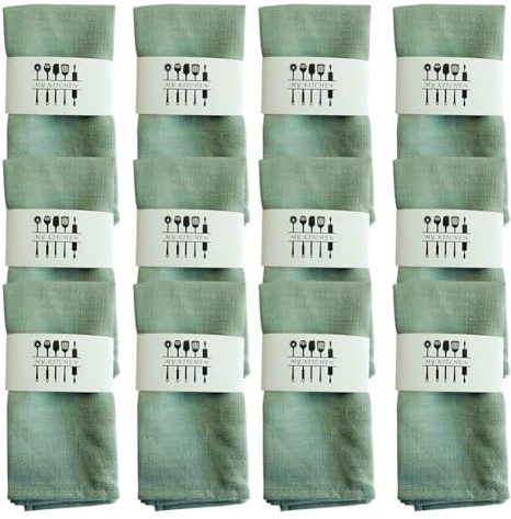 Stoffservietten, 12er Pack 40x40 cm Servietten Hochzeit, Tischdekoration Servietten Geburtstag, Leinenservietten Wiederverwendbare Feiern Abendessen Cafe Restaurant