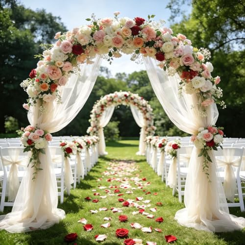 5m x 160cm Organza Stoff, Tüll Rosa Meterware Soft Tüllstoff zum Nähen,Netzstoff Dekostoff für Arbor Hochzeit Vorhang Freihanddeko Torbogen Zeremonie