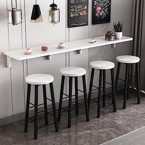 WXPGFEQ An der Wand montierter, klappbarer Esstisch für Milchteeladen und Küche, Langer, schmaler Stehtisch aus Holz