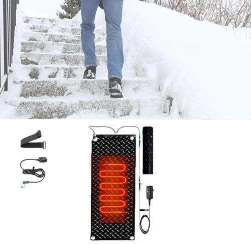 Schneeschmelzmatte – for Treppen, Gehwege und Eingänge – 2 Zoll/h Schmelzgeschwindigkeit mit Netzkabel und Anschluss(25.4x90cmx1Pcs)