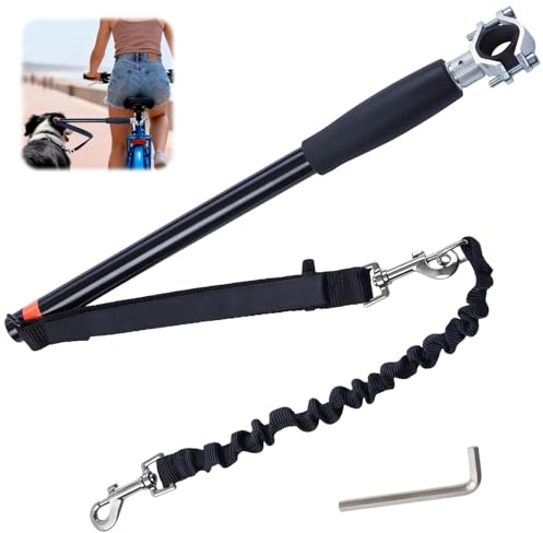 VEGOATY Laisse de vélo pour chien : laisse de chien vélo avec ressort de choc et entretoise, laisse mains libres vélo pour chien, installation et démontage faciles Laisse pour chien pour le cyclisme