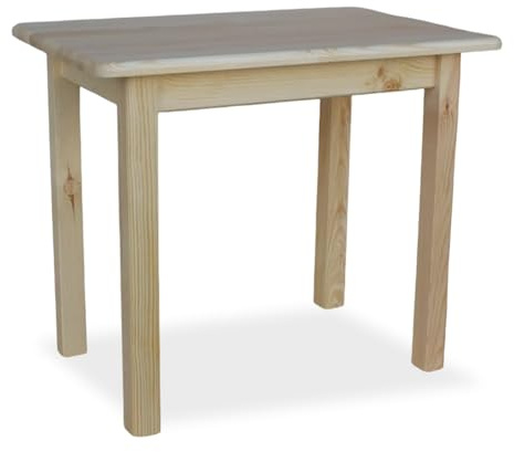 Metdrew Holzküchentisch | Kiefernholz | Tisch für 2 Personen | Kleiner Tisch | Wohnzimmertisch | Esstisch aus Holz | Tischplatte mit abgerundeten Kanten | Maße: 80x60 | Farbe: Kiefer (Natur)