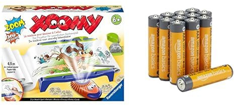 Ravensburger Xoomy Maxi, Table Dessin/6,5m Papier, 6+ Ans, & Piles AAA Alcalines Amazon Basics 12 pcs, 10 Ans
