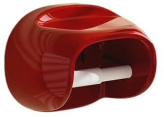 Badezimmer-Rollenhalter ohne Bohren, wasserdichtes Kunststoff-Toilettenpapier-Aufbewahrungsregal, Vintage-Badezimmer-Rollenhalter (Rot)