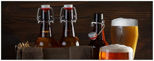Wallario Memoboard aus Glas mit Motiv, Magnet-Tafel in 32 x 80 cm in Premium Qualität Biervarianten - Pils im Glas Flaschenbier Schild Craft Beer