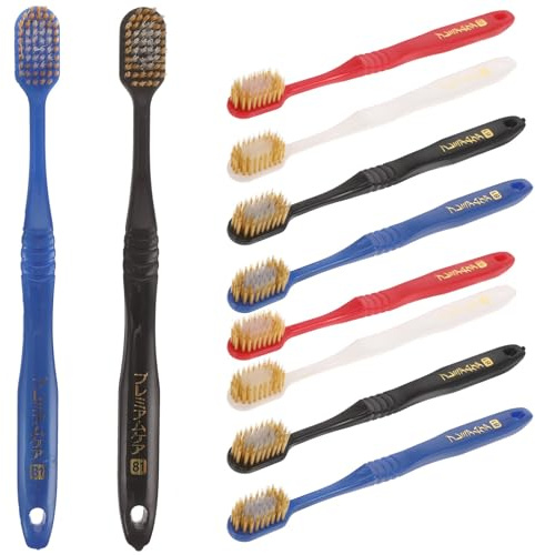 COSMOBETTY Brosses à Dents pour Soins Bucco-dentaires Efficaces Ultra Souples Lot de 10 en Charbon de Bambou, Matériau Pp et Pbt Couleur Aléatoire Plusieurs styles