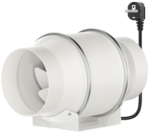 HG Power Ventola di Aspirazione 150mm Estrattore Ventilatore in Linea Ventilazione e Scarico Interni con Spina EU