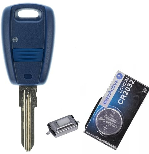 mt key Repair Reparatur Satz Gehäuse Funkschlüssel 1x Gehäuse 1 Taster + 1x Rohling SIP22 + 1x Mikrotaster + 1x CR2032 Batterie für FIAT