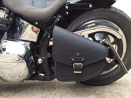 ORLETANOS Odin Black Satteltasche kompatibel mit Harley Davidson schwarz Black Leder Neu Schwingentasche Seitentasche Tasche HD Chopper Fatboy Wildstar Dragstar Bikertasche