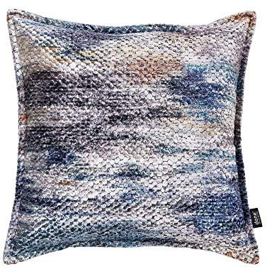 DONE Kissenhülle Glam Colour 65x65cm Samt Mehrfarbig Edel Elegant Steppnaht Reisverschluss Glanz 100% Polyester Wabenstruktur Blau