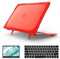 QYiD Funda para MacBook Pro 12 Retina A1534, 2 en 1 Heavy Duty Rígido Cáscara con Cubierta de Teclado & Protector de Pantalla para Apple Mac 12 con Retina Display (Versión 2020-2015), Rojo
