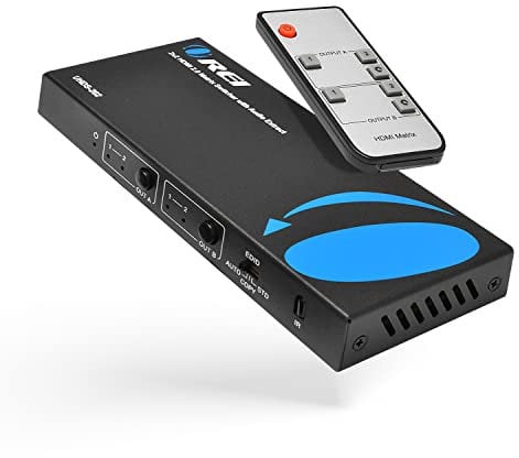 OREI Conmutador de Matriz HDMI 4K 2 x 2, conmutador 18G UltraHD soporta hasta 4K @ 60Hz y 1080P IR EDID HDCP 2.- Control Remoto (UHDS-202)