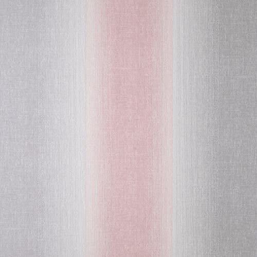 Kirby Stripe Pink Wallpaper Textured Vinyl White Grey Modern