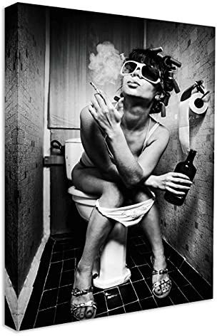 Kunstbruder Leinwandbild Sexy Party Girl Kunstdruck Schwarz/Weiß Wandbild rechteckig hochkant (div. Formate) moderne Bilder (70x100 cm)