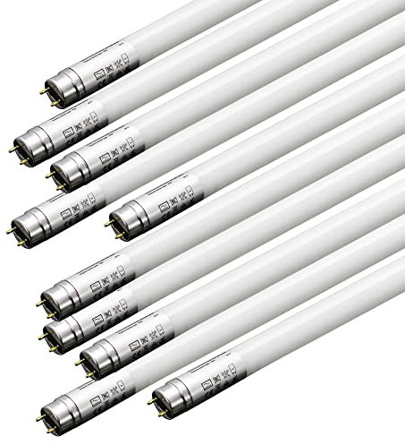 ELG Leuchten 10 LED Röhren 24 Watt 6500K Leuchtmittel Lampe T8 Röhre 150cm Länge mit G13-Sockel Tageslicht 166lm/W Energieeffizient Sehr Hell Sparset inkl. Starter Echtglas