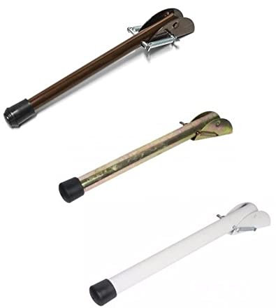 Spring Door Stop - Metal Driveway Stopper - Gate Holder Garage Door Stop. (White 300mm)