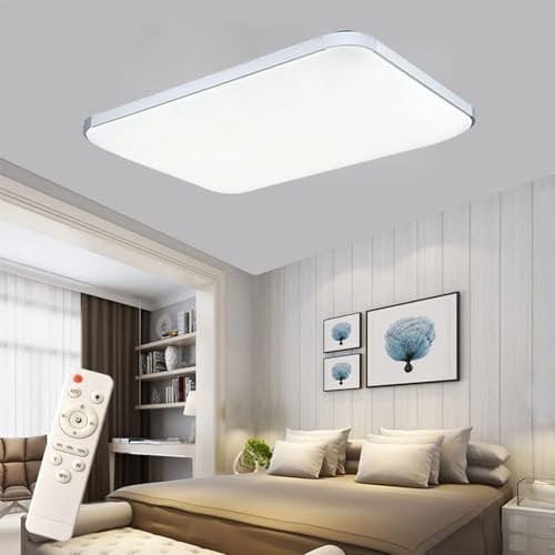 XMTECH 72W Dimmbar Deckenleuchte Modern Deckenlampe Flur Wohnzimmer Lampe Schlafzimmer mit Fernbedienung