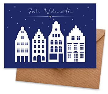 Weihnachtskarten mit Umschlag (15er Set) Nordisch – hochwertige moderne Klappkarten & Umschläge (Kraftpapier) – partielle Glanzlack-Veredelung – einzigartiges Design