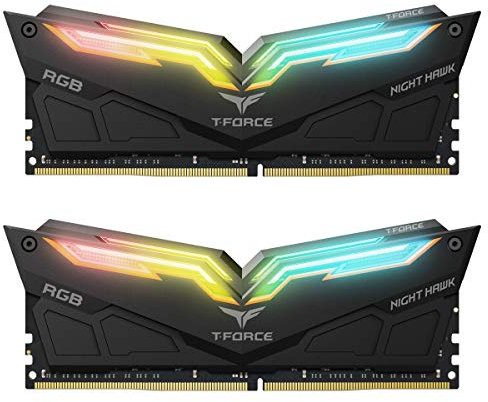 TEAMGROUP T-Force TF14D416G3600HC18JDC01 Night Hawk RGB 3600MHz 16GB Kit (2x8GB) CL18 DDR4 SDRAM (PC4-28800) Desktop Memory Module RAM Negro