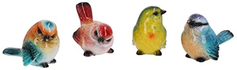 Set mit 4 Vogelfiguren aus Kunstharz, Gartenhaus, Dekoration, Hof, Heimtier